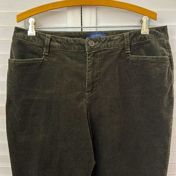 #22-Talbots Corduroy Pants Size 14 Stretch Curvy Olive Green - Picture 5 of 12
